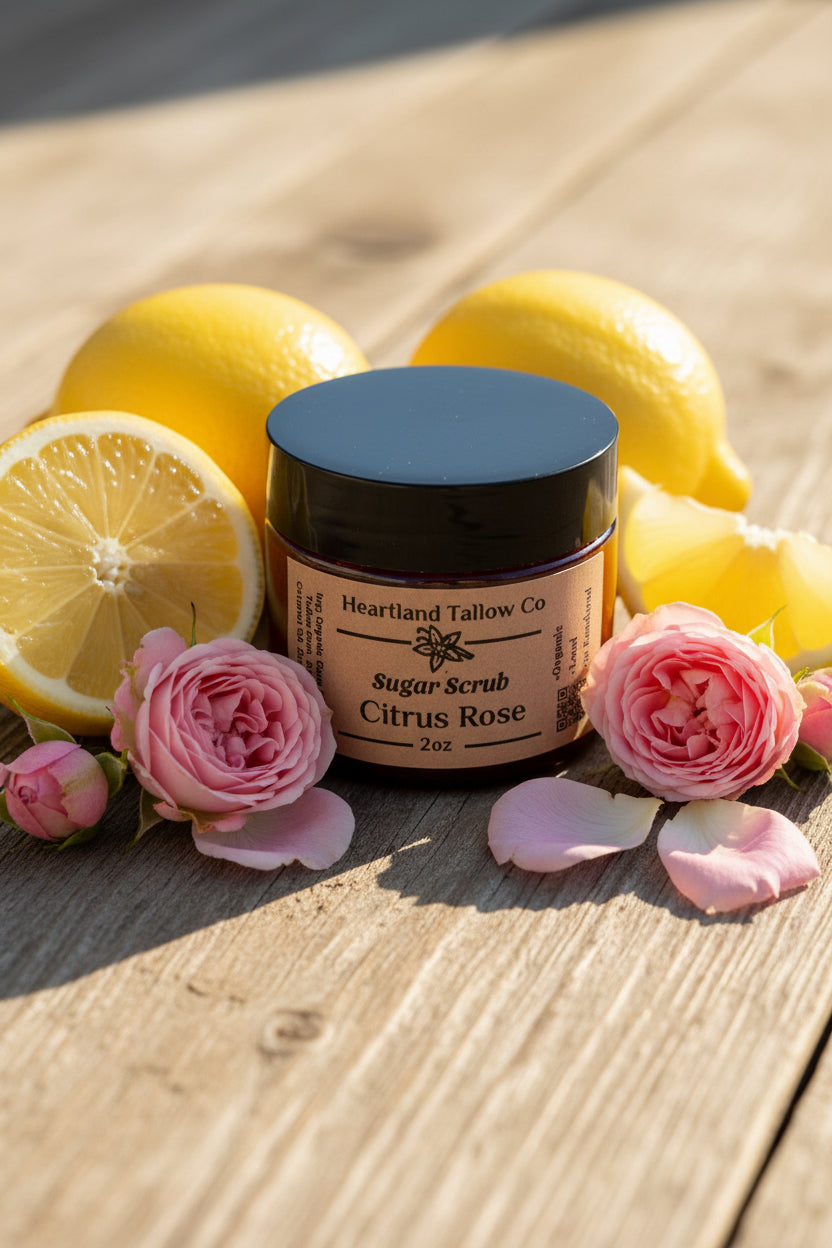 Citrus Rose Exfoliating Sugar Scrub - 2oz