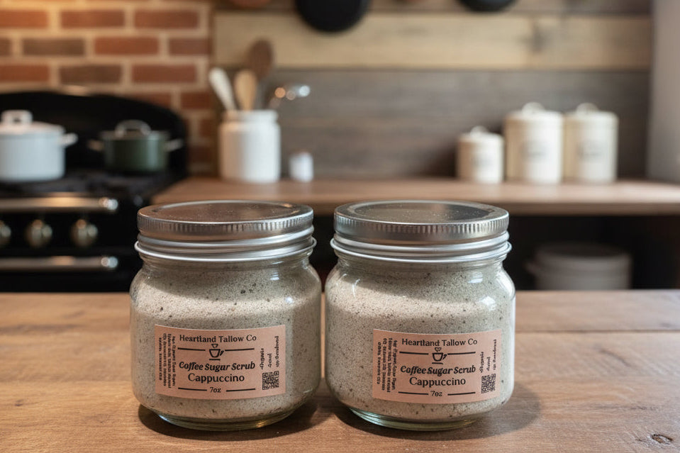 Cappuccino - Exfoliating Tallow Coffee Sugar Body Scrub - 7oz